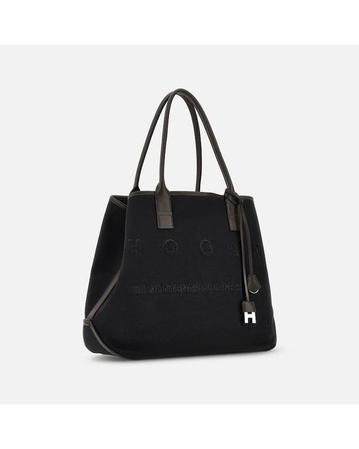 Sac Shopping Address Medium Hogan en coloris Black