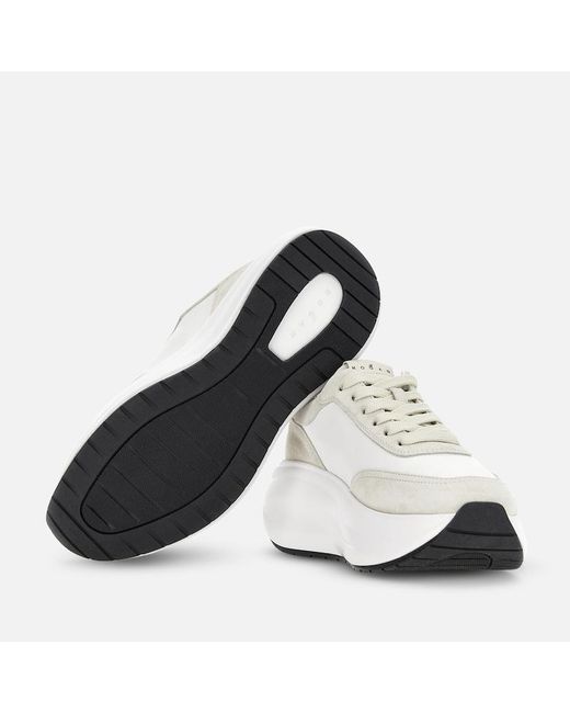Hogan White Sporty Sneakers,