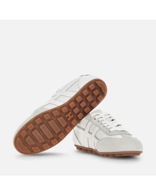Hogan White Sporty Sneakers,