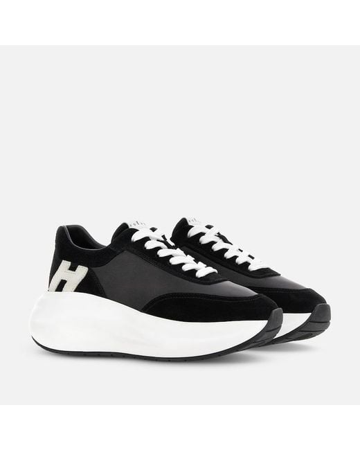 Hogan Black Sporty Sneakers,