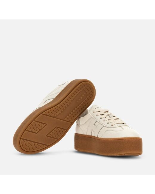 Hogan White Yogurt H698 Allacciato H Lace-Up Shoes