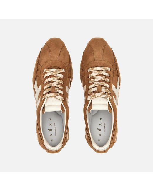 Hogan Brown Sporty Sneakers,