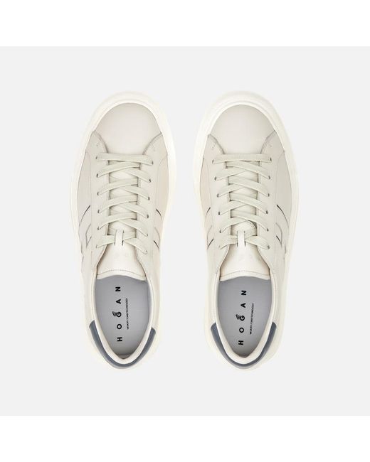 Hogan White Flat Sneaker, Light,Off for men