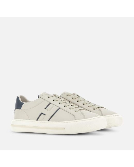 Hogan White Flat Sneaker, Light,Off for men