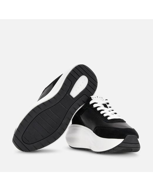 Hogan Black Sporty Sneakers,
