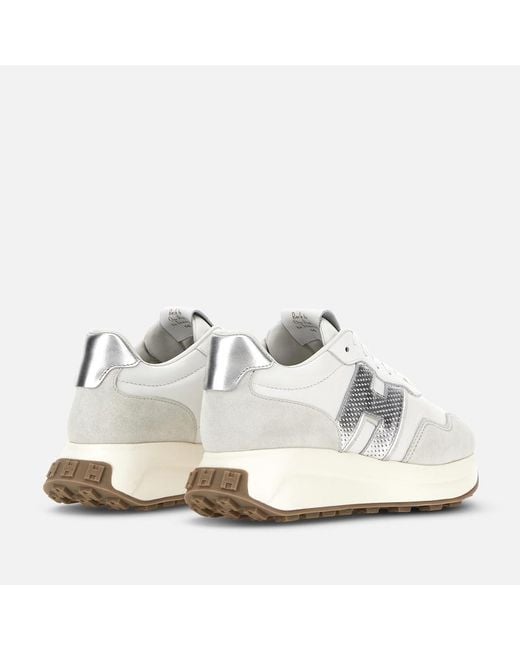 Hogan White Sporty Sneakers,