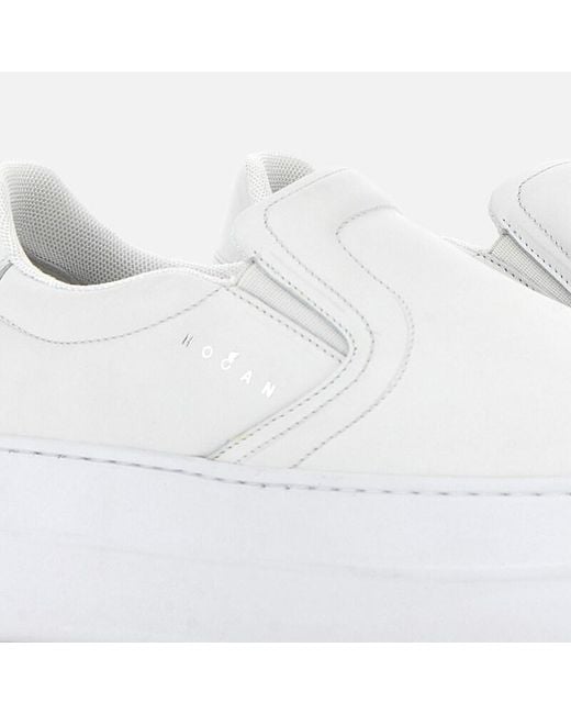 Hogan White High-Platform Slip-On Sneakers