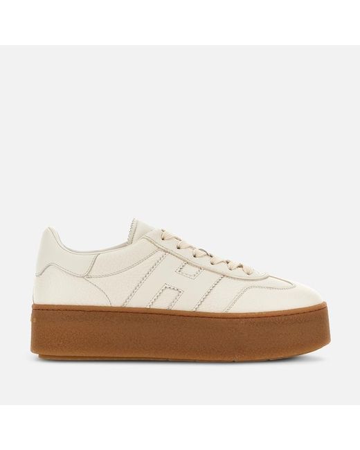 Hogan White Yogurt H698 Allacciato H Lace-Up Shoes