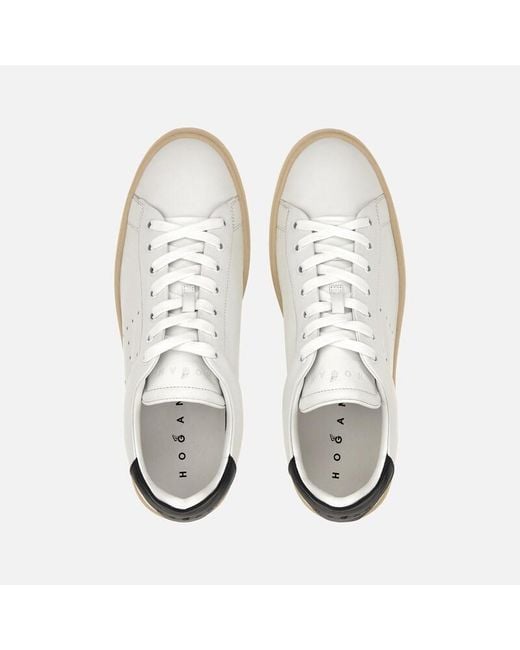 Hogan White Low-Top Sneakers With Perforated Detailing for men