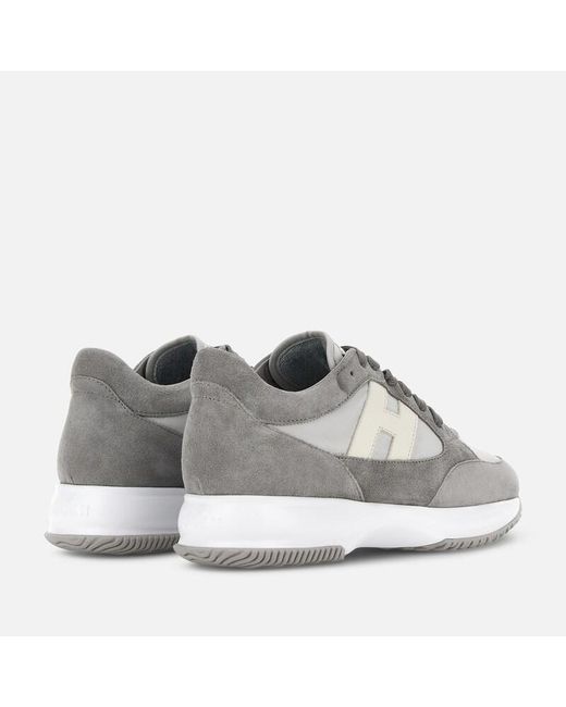 Hogan Gray Interactive Lace-Up Sneakers for men