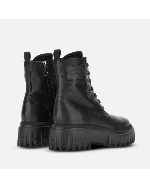 Hogan Black Combat Boots H700