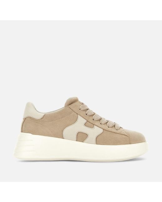 Hogan Natural Cream Rebel H562 Lace-Up Sneakers