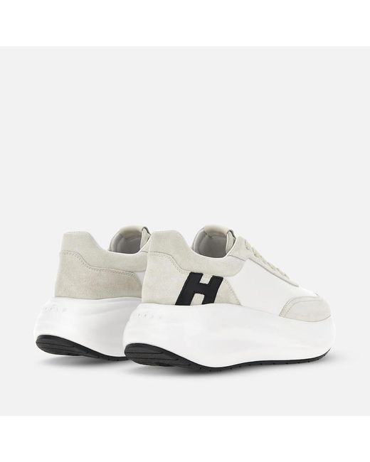 Hogan White Sporty Sneakers,