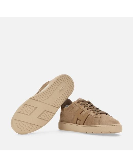 Hogan Brown Cool Allacciato H Profilo Lace-Up Sneakers for men