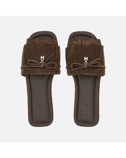 Hogan Brown Flache Sandalen H685
