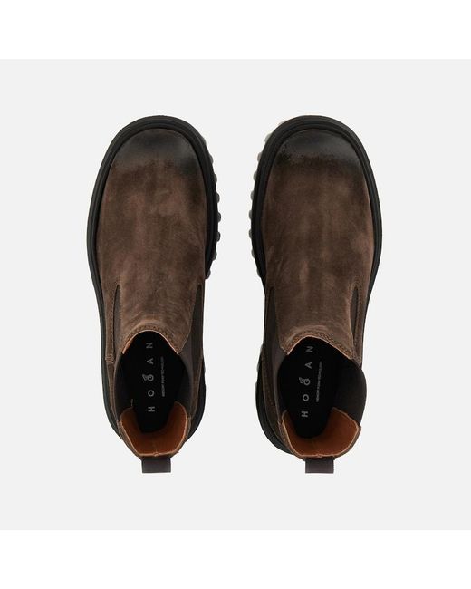 Hogan Brown Chelsea Boots H700