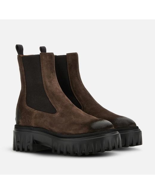 Hogan Brown Chelsea Boots H700