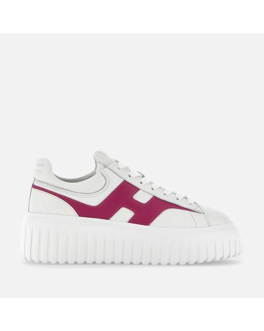 Hogan Pink Sneakers H-stripes