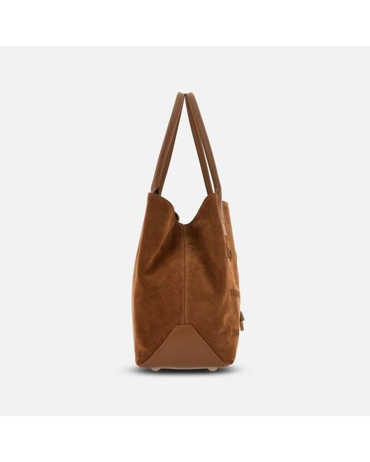 Hogan Brown Script Shopping Bag Medium