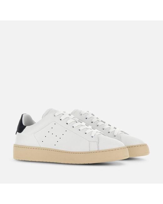 Hogan White Low-Top Sneakers With Perforated Detailing for men