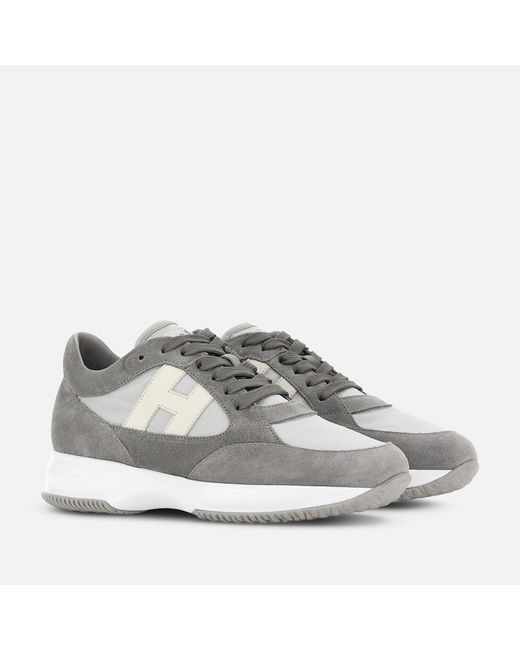 Hogan Gray Interactive Lace-Up Sneakers for men