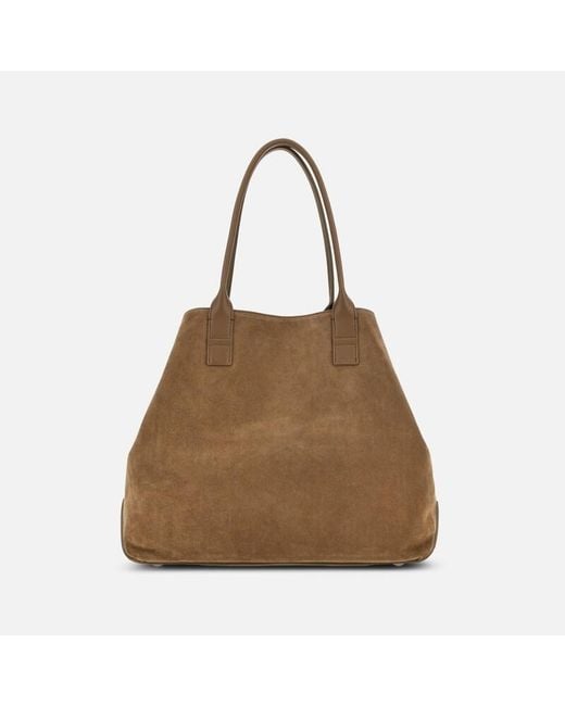Hogan Brown Script Shopping Bag Medium