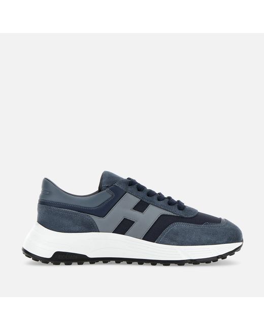 Sneakers blu con inserti in rete e dettagli in pelle di Hogan in Blue da Uomo
