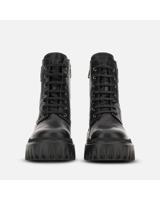 Hogan Black Combat Boots H700