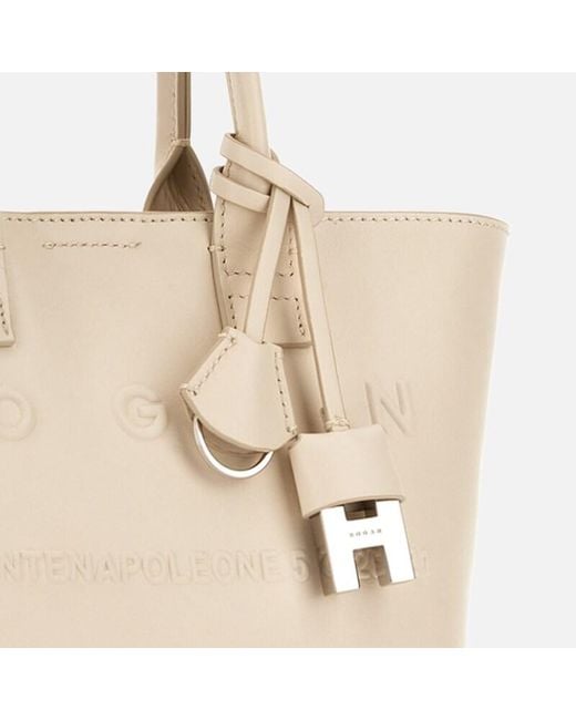 Sac Shopping Address Mini Hogan en coloris Natural