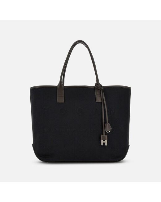 Hogan Black Script Shopping Bag Medium