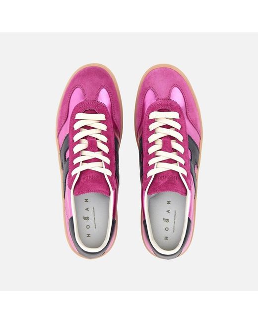 Hogan Purple Flat Sneakers, ,Fuchsia
