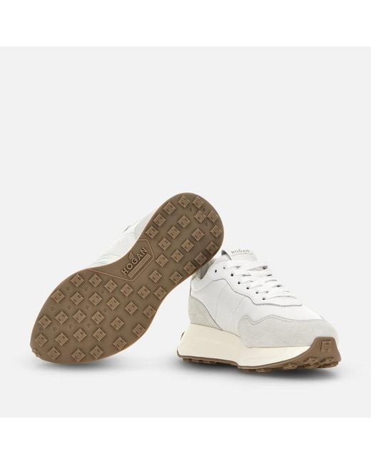 Hogan White Sporty Sneakers,