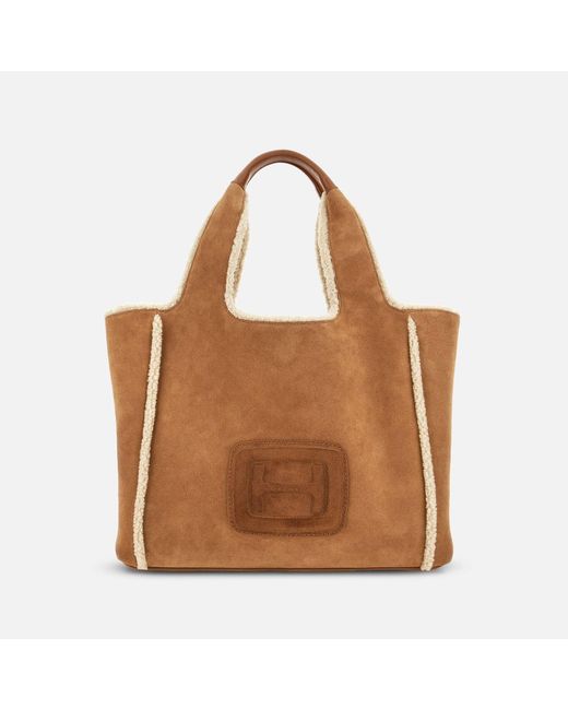 Hogan Brown H-bag Shopping Bag Medium
