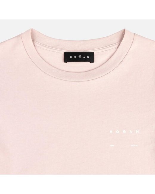 Hogan Pink Cipria Boxy T-Shirt
