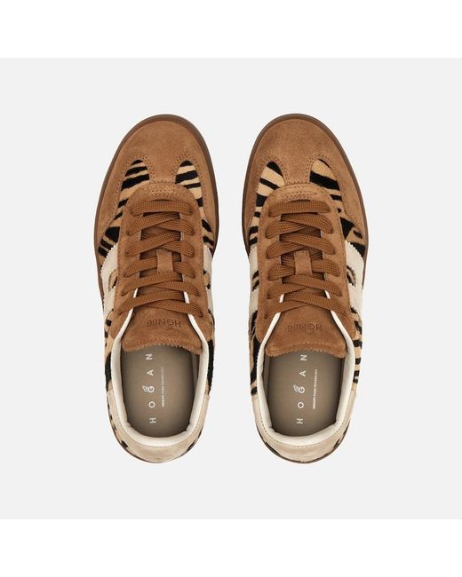 Hogan Brown Flat Sneakers,