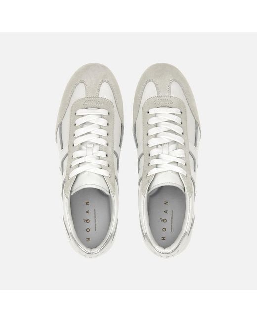 Hogan White Sporty Sneakers,