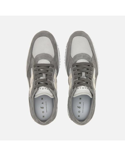 Hogan Gray Interactive Lace-Up Sneakers for men
