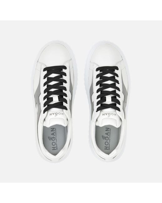 Hogan White Sneakers H-stripes