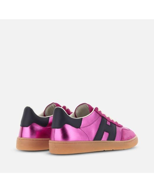 Hogan Purple Flat Sneakers, ,Fuchsia