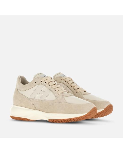 Hogan Natural Yogurt Interactive H713 Lace-Up Sneakers