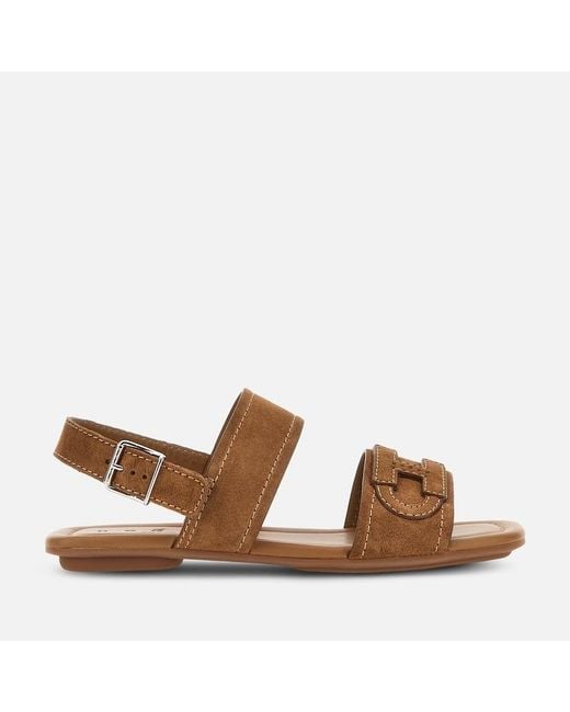 Hogan Brown Flat Sandals