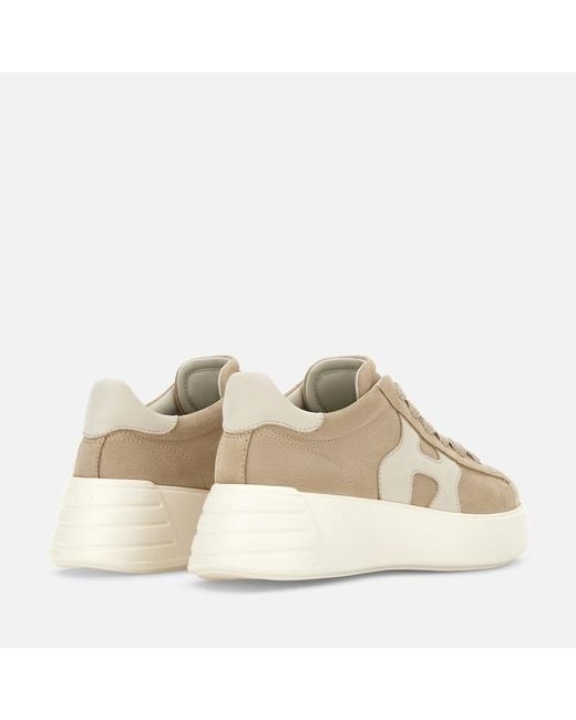 Hogan Natural Cream Rebel H562 Lace-Up Sneakers