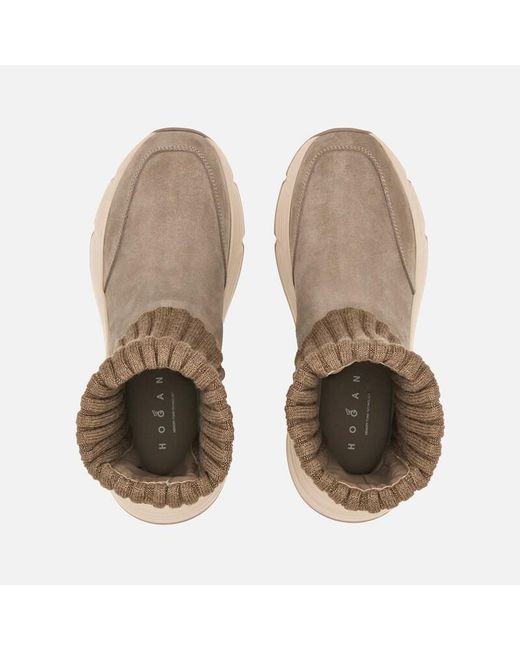 Hogan Brown Sporty Sneakers,
