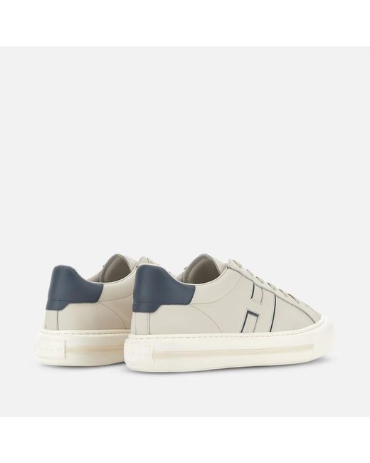 Hogan White Flat Sneaker, Light,Off for men