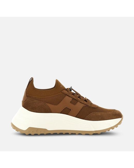 Hogan Brown Sporty Sneakers,
