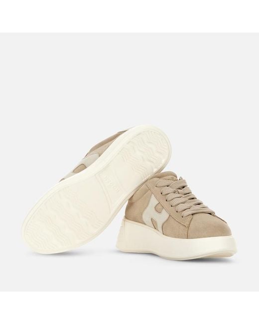 Hogan Natural Cream Rebel H562 Lace-Up Sneakers