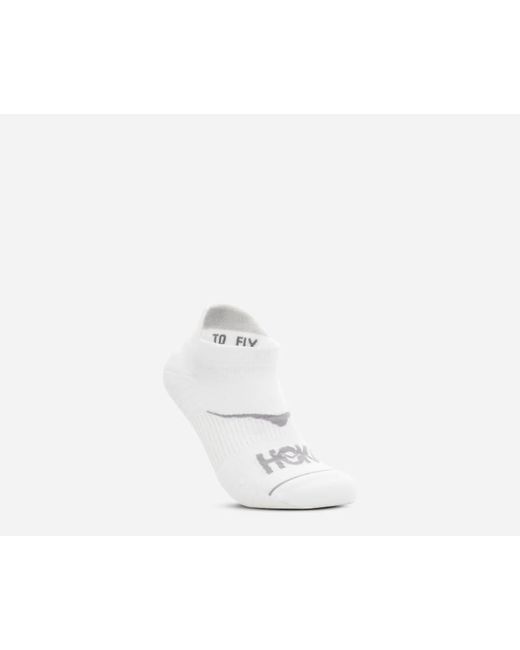 Hoka One One White No-show Run Sock