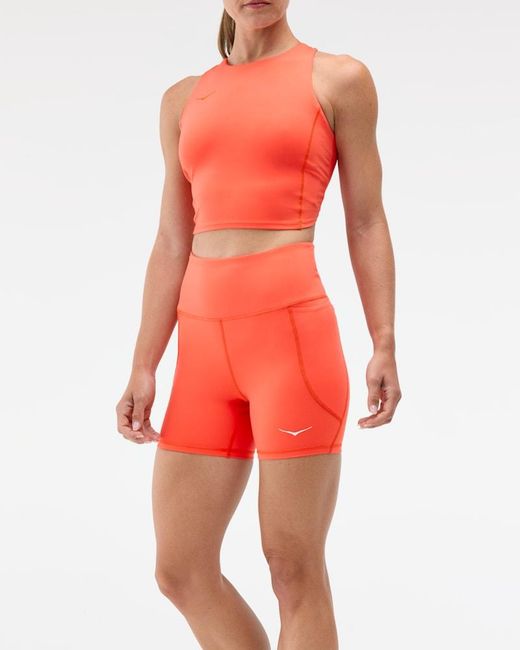 Hoka One One Red Elaro 5" Bike Shorts