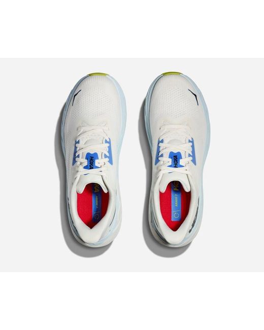 Hoka One One Arahi 7 Schuhe für Herren in Blanc De Blanc/Virtual Blue Größe 40 2/3 Weit | Straße