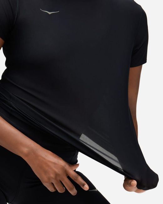 Hoka One One Black Airolite Run Short Sleeve Top